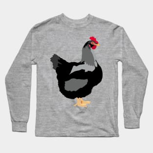 Black Backyard Chicken Long Sleeve T-Shirt